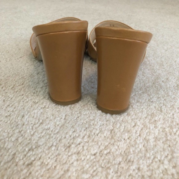 Talbots Slide Size 6.5 Block Heel 3” Brown Leather Career Neutral - Picture 3 of 8